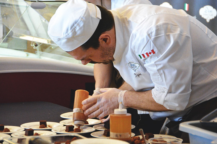 chef creating dessert at 2018 vancouver wine fest
