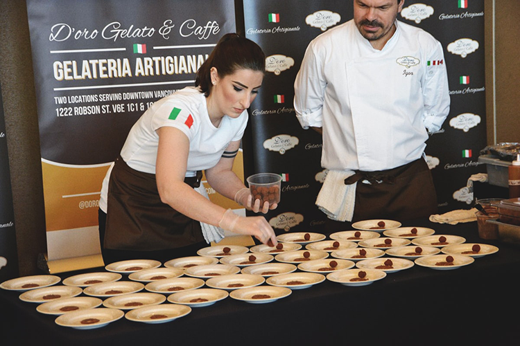 preparing dessert dishes at 2018 vanwinefest