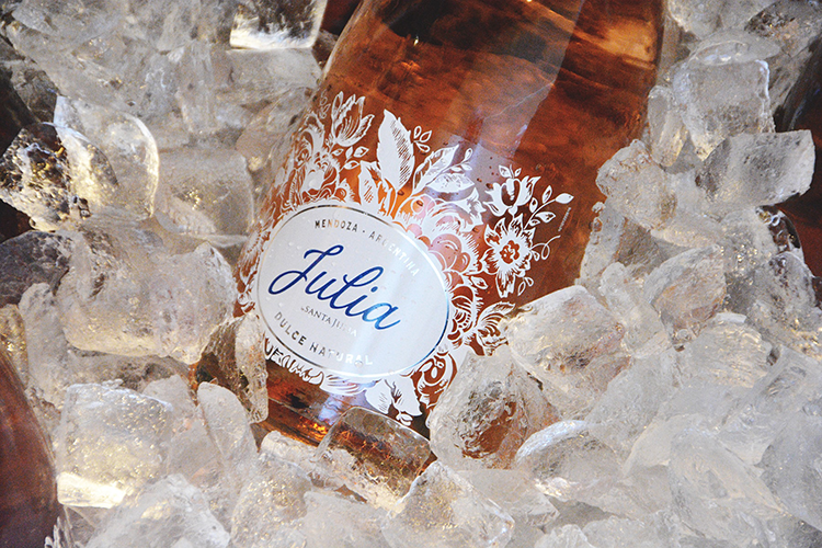 julia wine bottle on ice