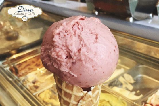 d'oro gelato e caffè gelato on waffle cone