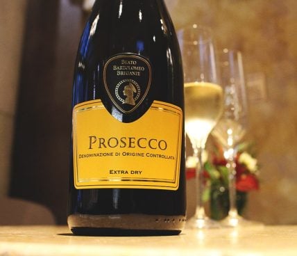 prosecco bottle at d'oro gelato e caffe